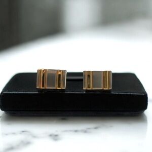 Two tone rectangle shaped cufflinks